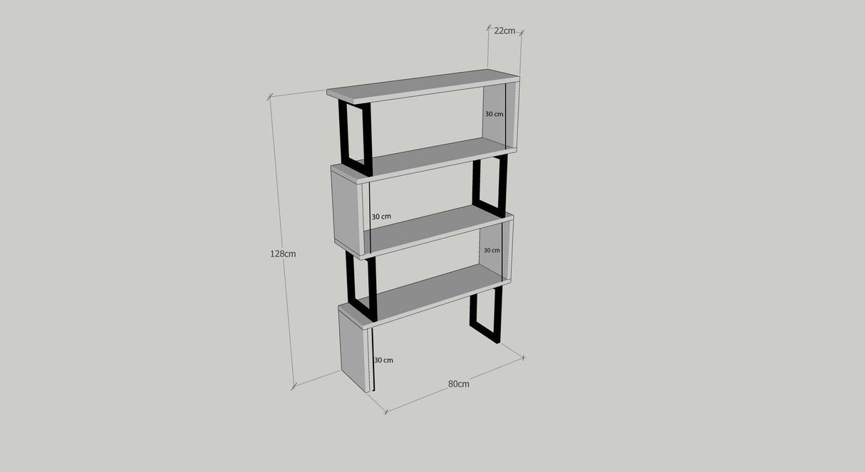 Bookcase Ceylan Walnut Melamine 80x128x22 cm