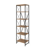 Bookcase Suadiye Atlantic Pine Black Melamine 50x180x30 cm