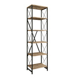 Bookcase Suadiye Atlantic Pine Black Melamine 50x180x30 cm