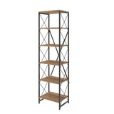 Bookcase Suadiye Atlantic Pine Black Melamine 50x180x30 cm