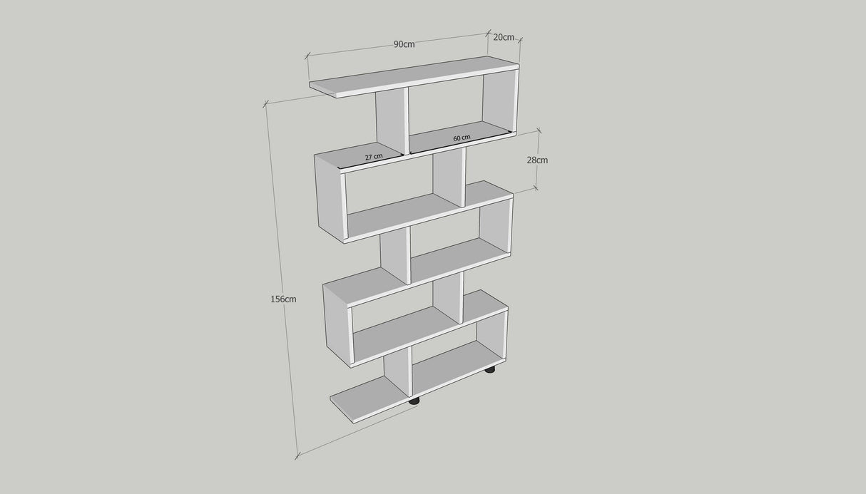 Bookcase Elif Oak Melamine 90x156x20 cm