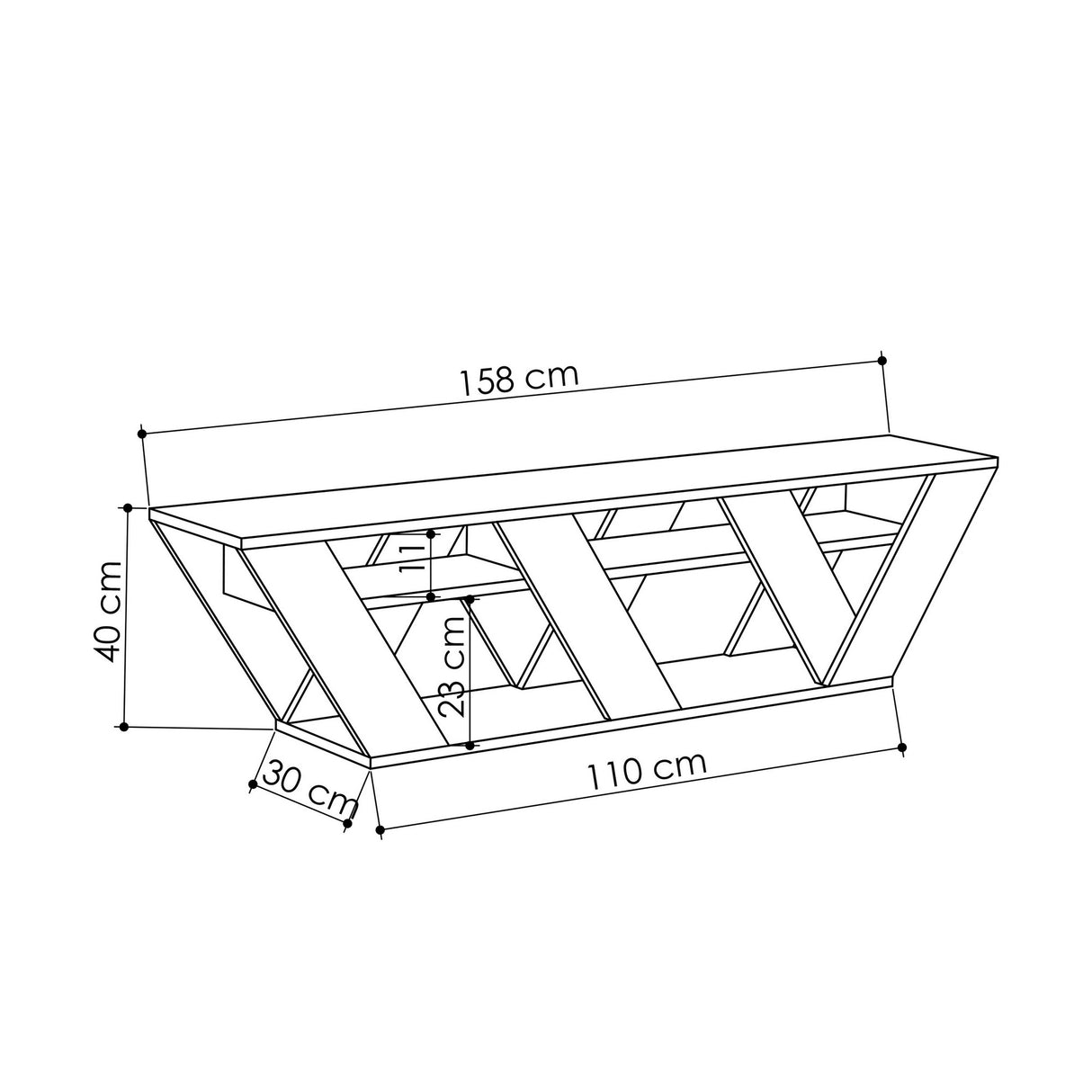 TV Furniture Ralla Anthracite Melamine 158x40x30 cm