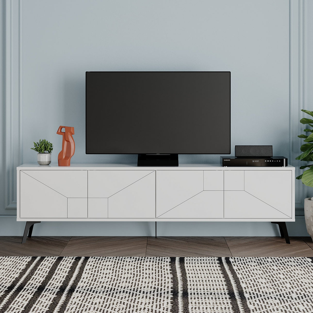 TV Furniture Dune Wit Melamine 180x50x29.6 cm