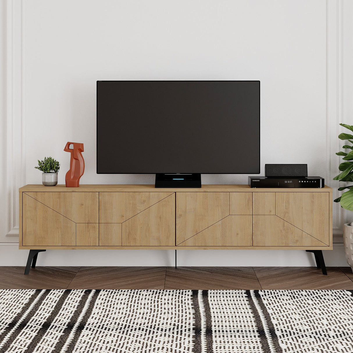 TV furniture Dune oak melamine 180x50x29.6 cm