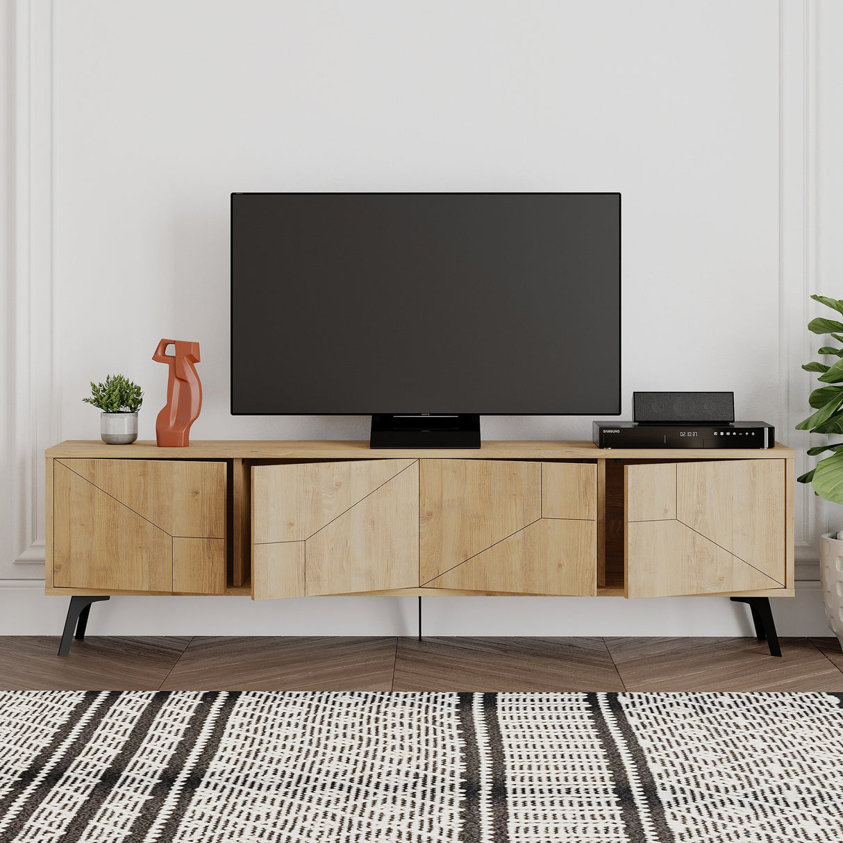 TV furniture Dune oak melamine 180x50x29.6 cm