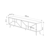 TV furniture Dune Mokka Melamine 180x50x29.6 cm