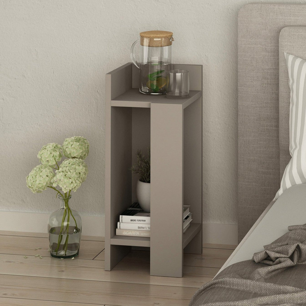 Bedside table on the left Elos Mokka Melamine 25x60x27 cm