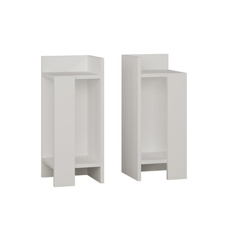 Bedside table set of 2 Elos white melamine 25x60x27 cm