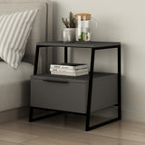 Bedside table Pal anthracite melamine 45x50x40 cm