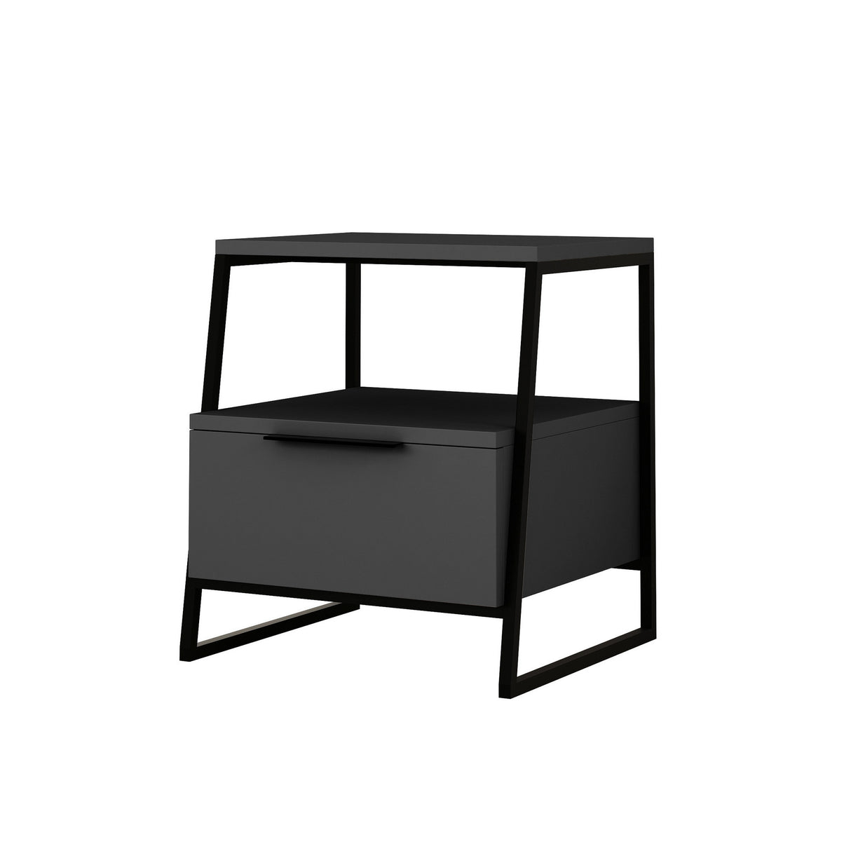 Bedside table Pal anthracite melamine 45x50x40 cm