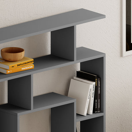 Bookcase Maze Anthracite Melamine 125x129x22 cm