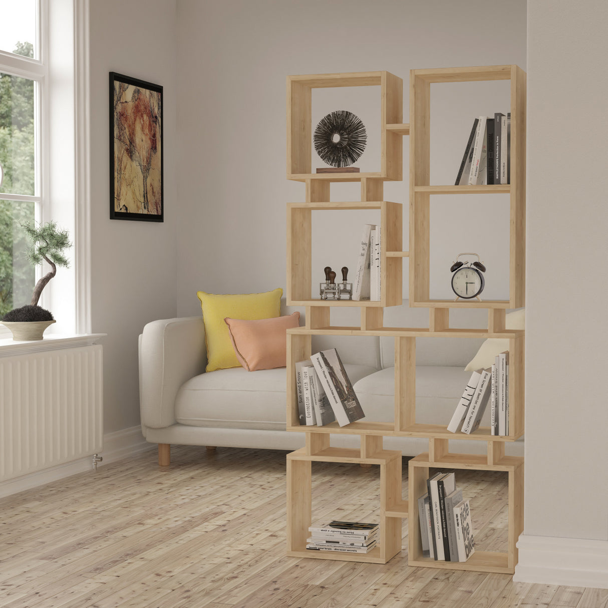 Bookcase Rail Oak Melamine 79x166.5x24 cm