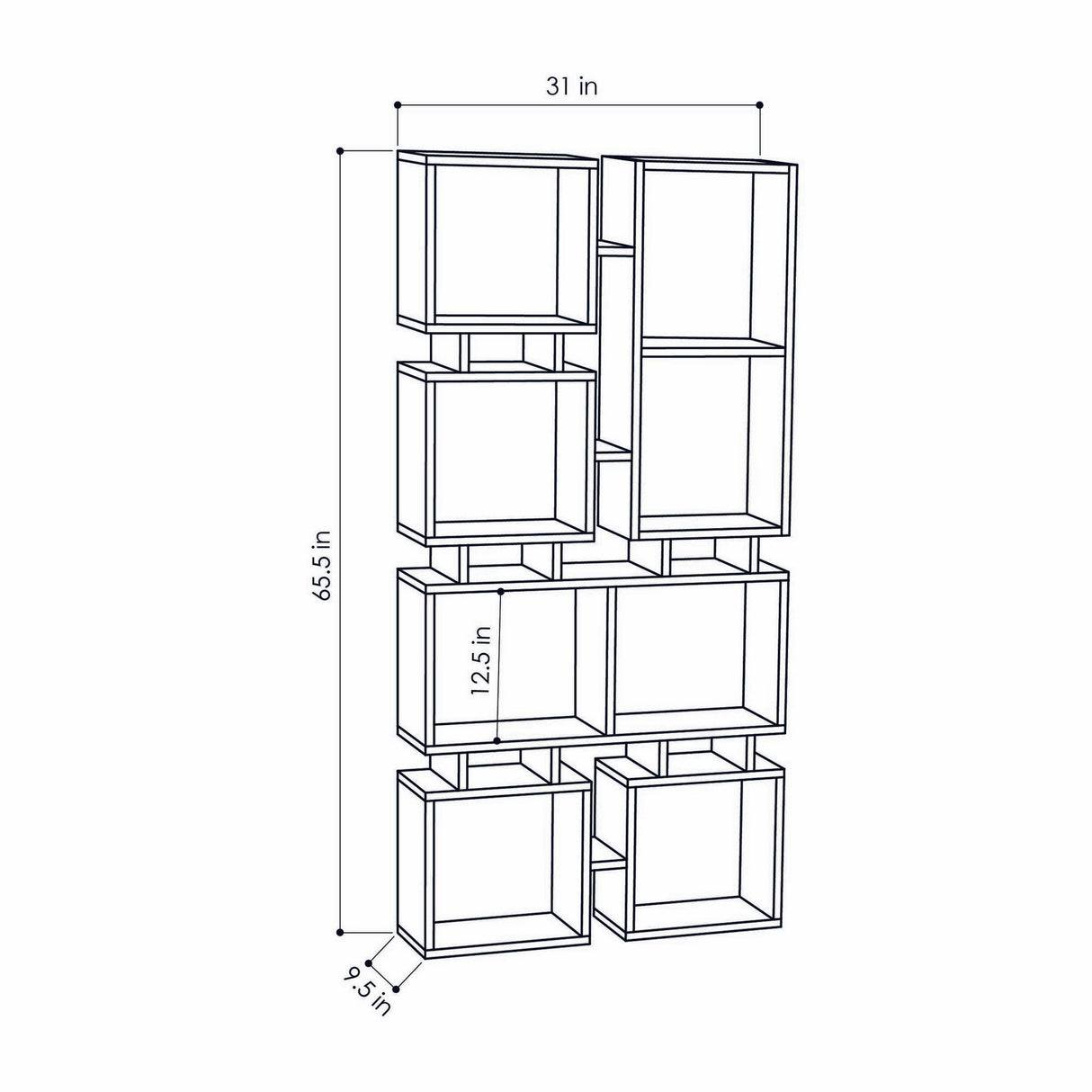 Bookcase Rail Oak Melamine 79x166.5x24 cm