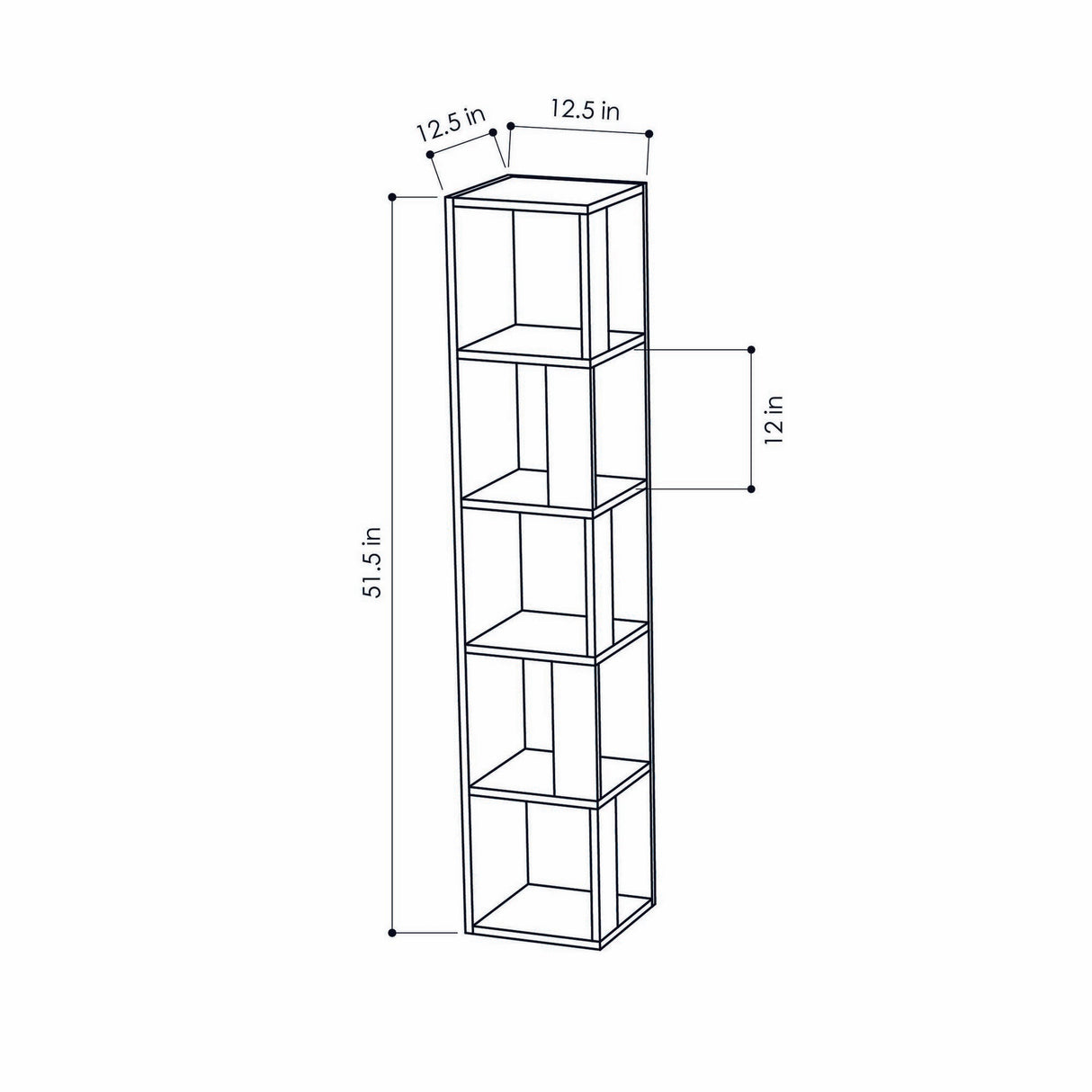 Bookcase piano white melamine 34x161x34 cm