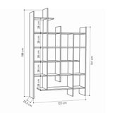 Bookcase for mash white melamine 122x188x25.5 cm