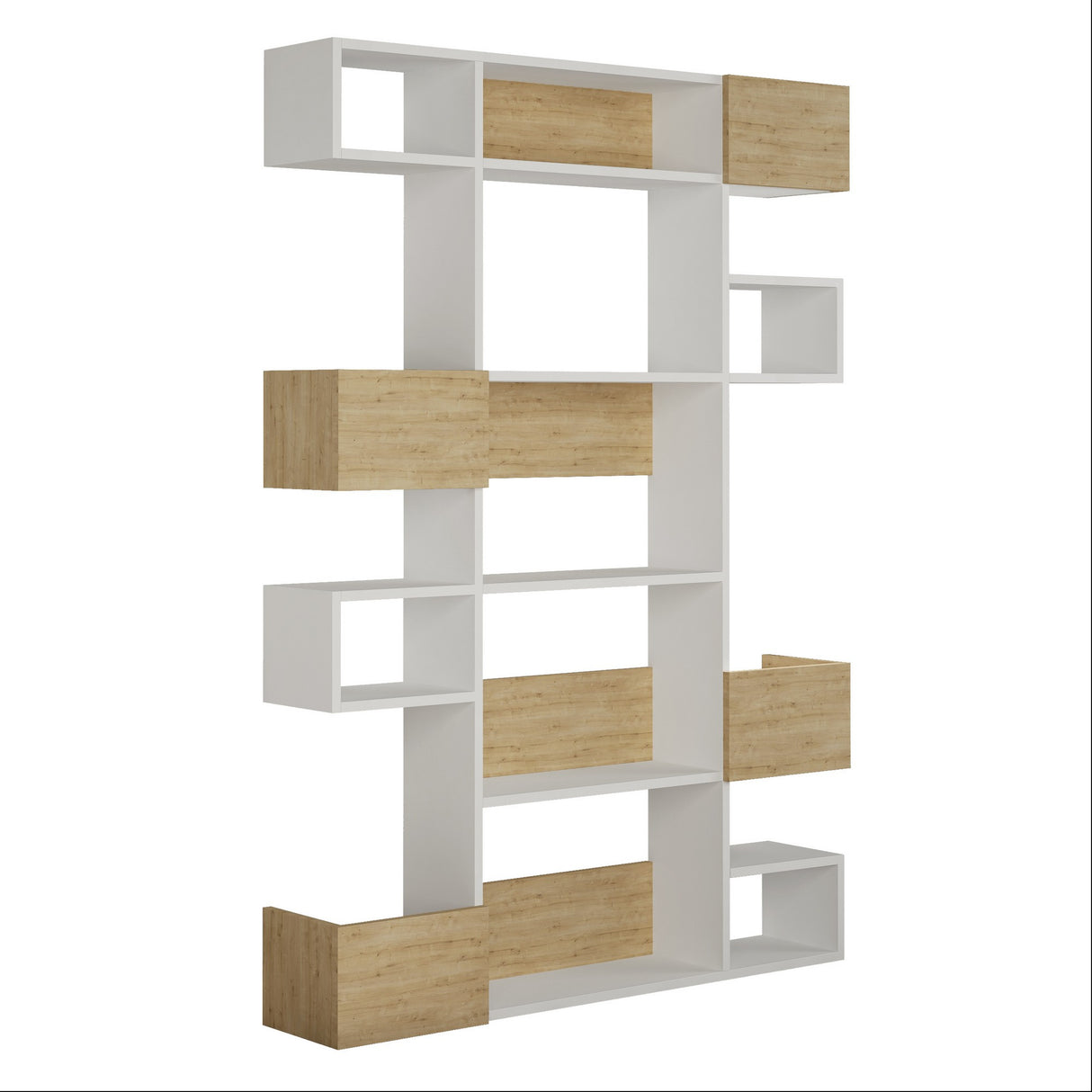 Bookcase niho white oak melamine 120x171x25.3 cm