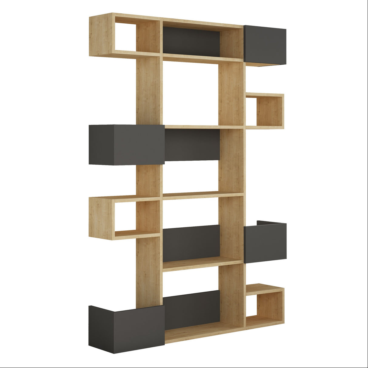 Bookcase niho oak anthracite melamine 120x171x20 cm