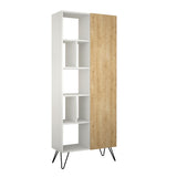 Bookcase Jedda white oak melamine 79x190x32 cm