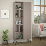 Bookcase Jedda Mokka Melamine 79x190x32 cm