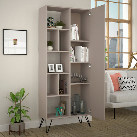 Bookcase Jedda Mokka Melamine 79x190x32 cm