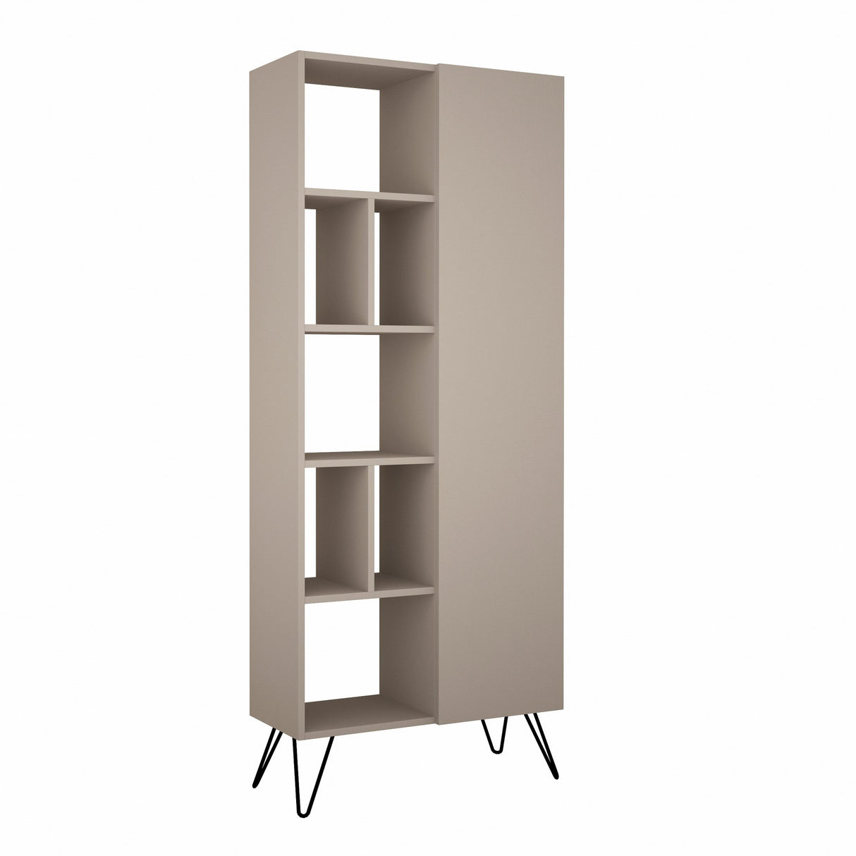 Bookcase Jedda Mokka Melamine 79x190x32 cm