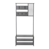 Wardrobe Furniture Coat Rack Anthracite Melamine Novad - With Shelves 