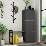 Shoe cabinet Mello Anthracite Brown Melamine 109x149x39 cm