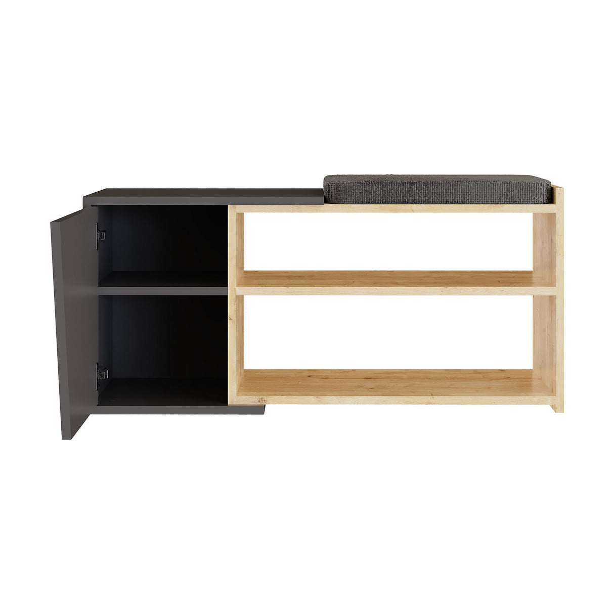 Shoe cabinet Fiona oak anthracite melamine 104x37x47 cm