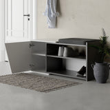 Shoe cabinet Fiona Bench Anthracite White Melamine 104.6x47.2x37.5 cm