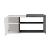 Shoe cabinet Fiona Bench Anthracite White Melamine 104.6x47.2x37.5 cm