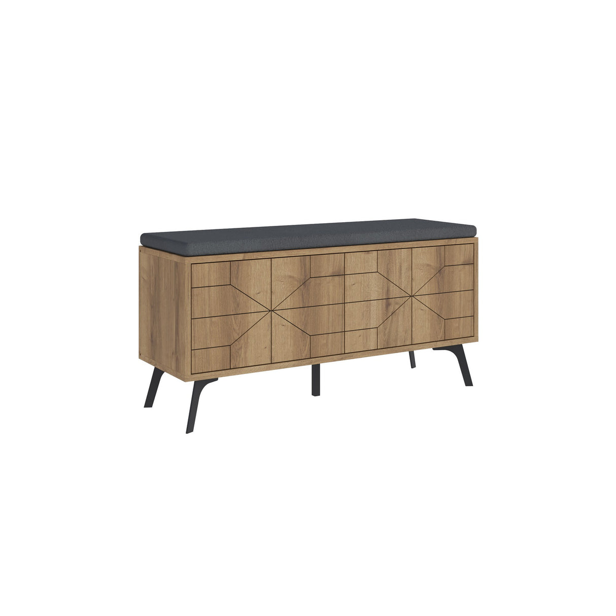 Shoe cabinet dune bench natural melamine 107x55x35 cm