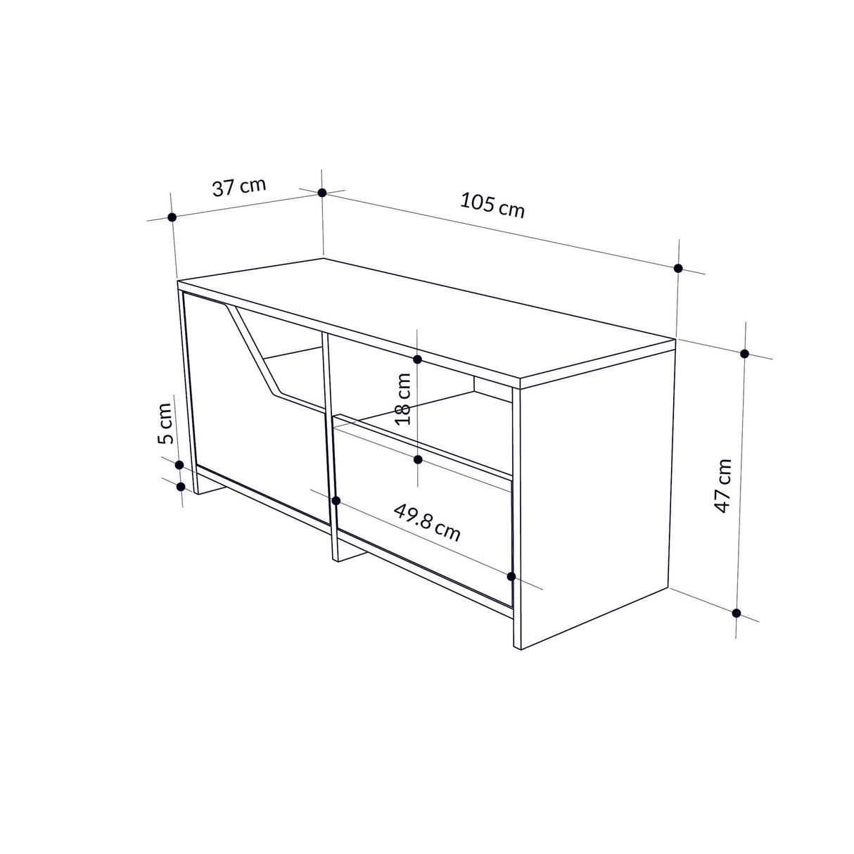 Shoe cabinet Nexus Mokka White Melamine 105x47x37 cm