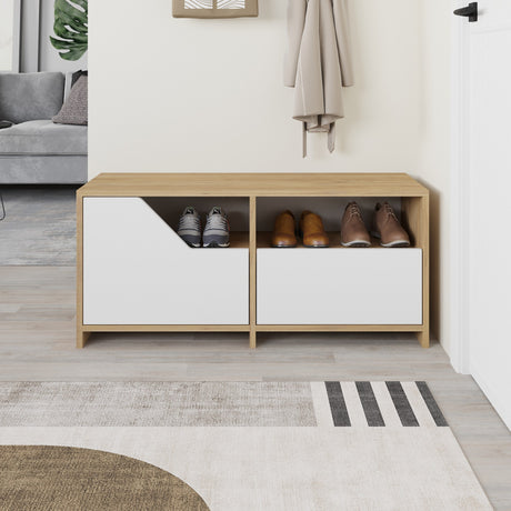 Shoe cabinet Nexus Oak White Melamine 105x47x37 cm