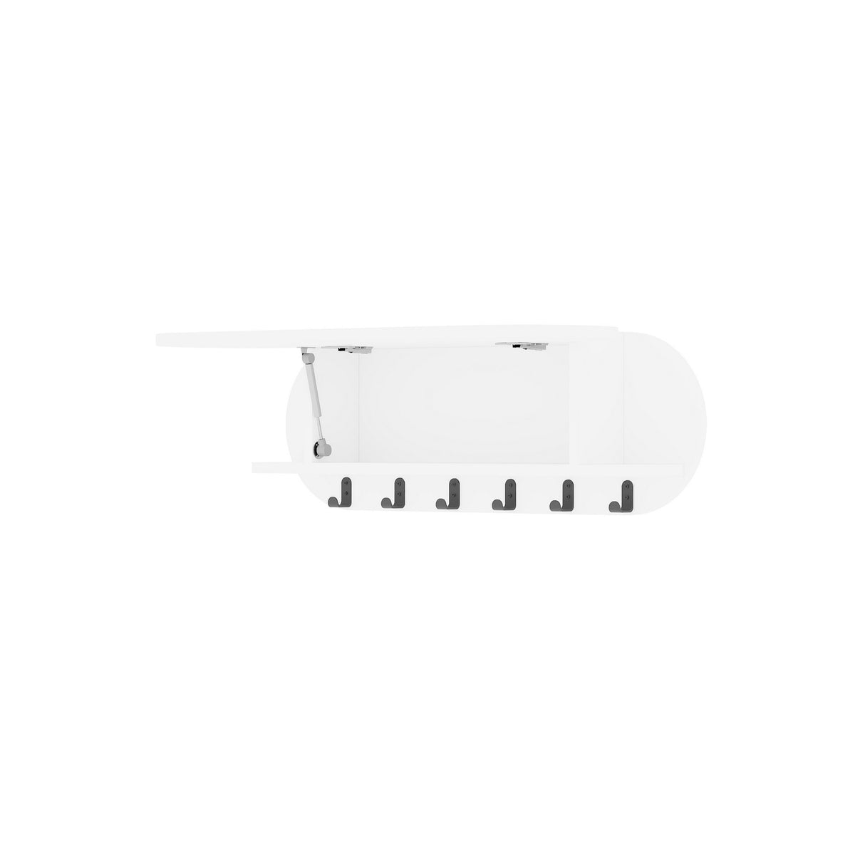 Coat Rack White - Melamine - With Compartment 