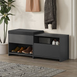 Shoe cabinet Filux Anthracite Melamine 120.3x51x40.5 cm