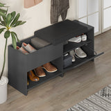 Shoe cabinet Filux Anthracite Melamine 120.3x51x40.5 cm