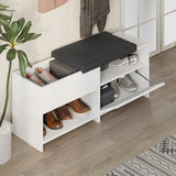 Shoe cabinet Filux White Melamine 120.3x51x40.5 cm