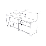 Shoe cabinet Filux White Melamine 120.3x51x40.5 cm