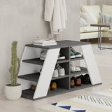 Shoe cabinet Pyramid gray white melamine 105.5x50x37.5 cm