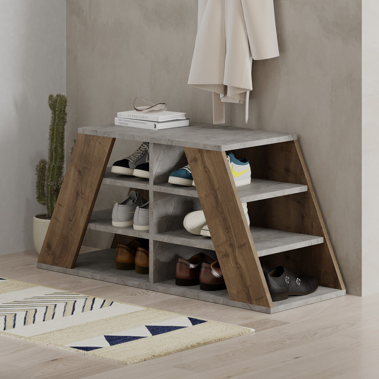 Shoe cabinet Pyramid Naturel Melamine 105.5x50x37.5 cm