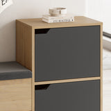 Shoe cabinet harbor anthracite oak melamine 101.5x80.5x35.5 cm