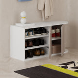 Shoe cabinet Nova Shoe Bench Mokka White Melamine 104x50x37 cm