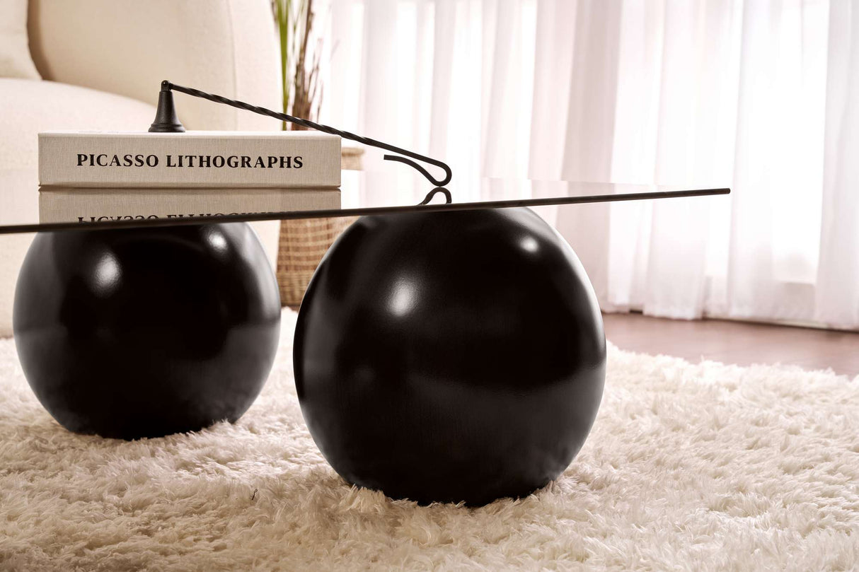 Salontafel Sera Gehard glas zwart en grijs 110x75 cm Black Grey Tempered glass