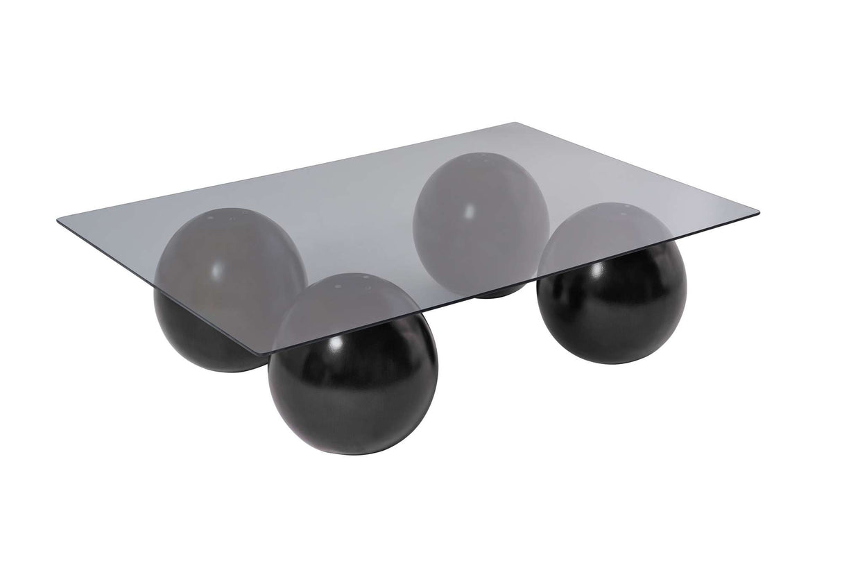 Salontafel Sera Gehard glas zwart en grijs 110x75 cm Black Grey Tempered glass