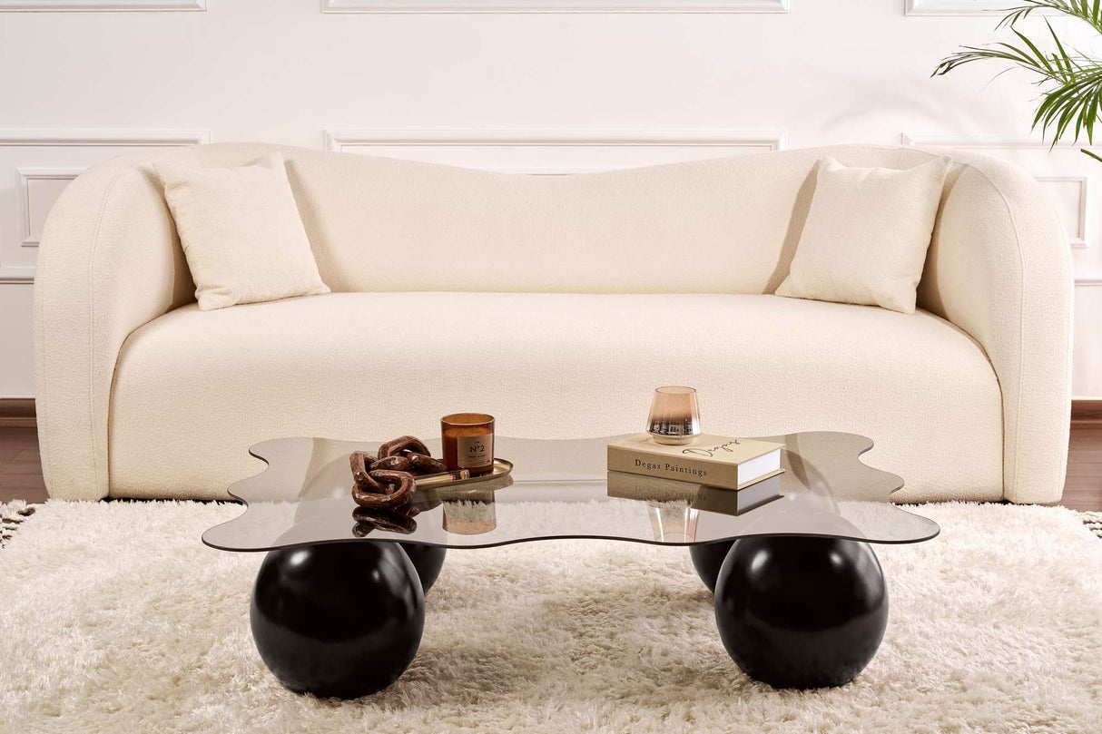 Salontafel Noxa zwart en grijs 120x80 cm Black Grey Tempered glass