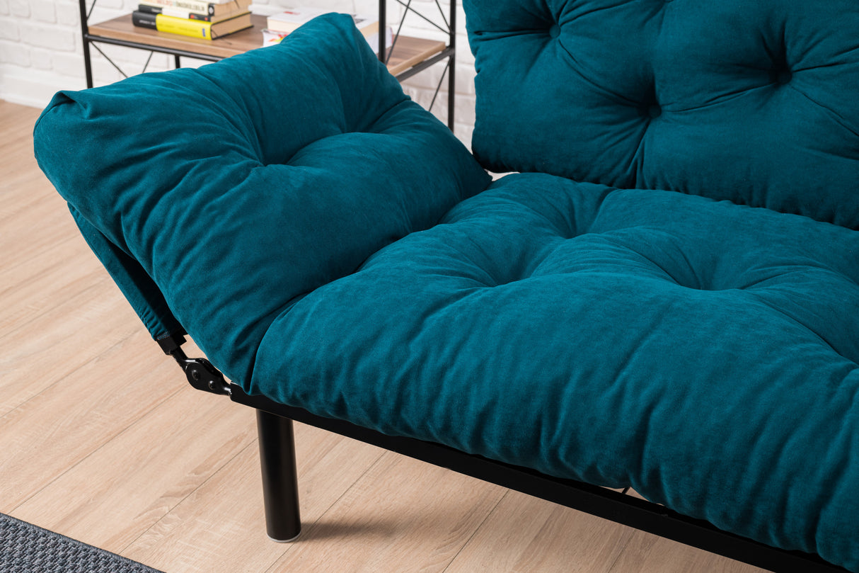 2-seater sofa bed Nitta Petrol blue