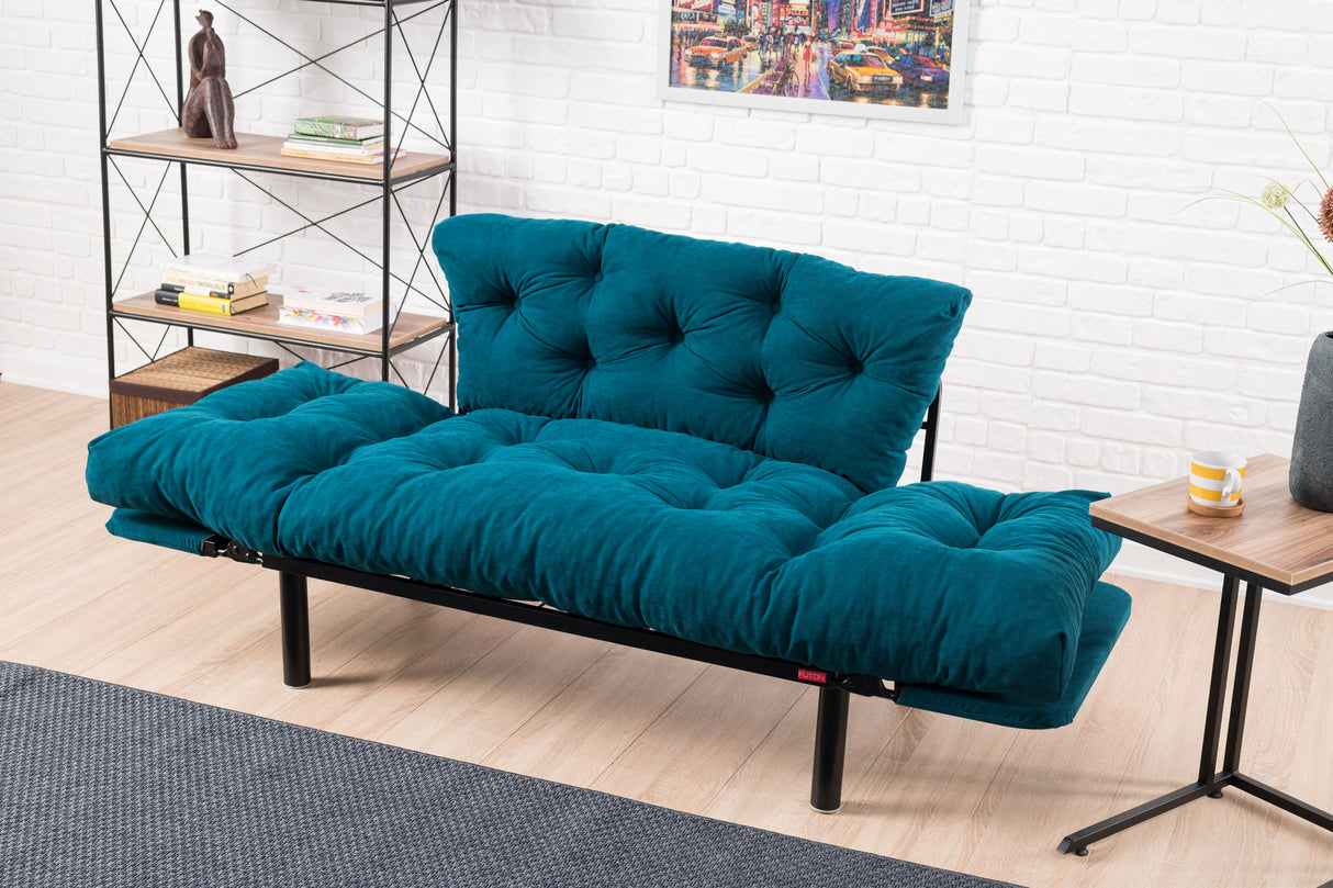 2-seater sofa bed Nitta Petrol blue