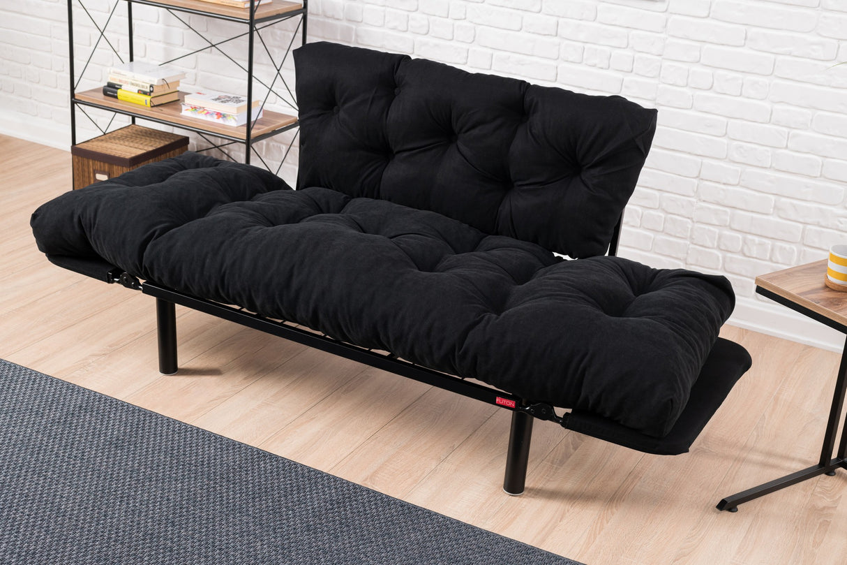 2-seater sofa bed Nitta Black