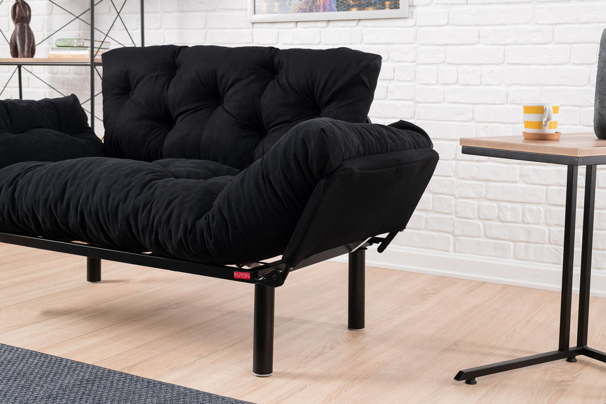 2-seater sofa bed Nitta Black