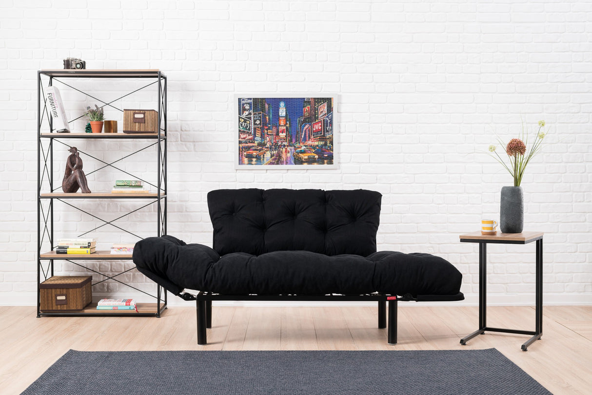 2-seater sofa bed Nitta Black